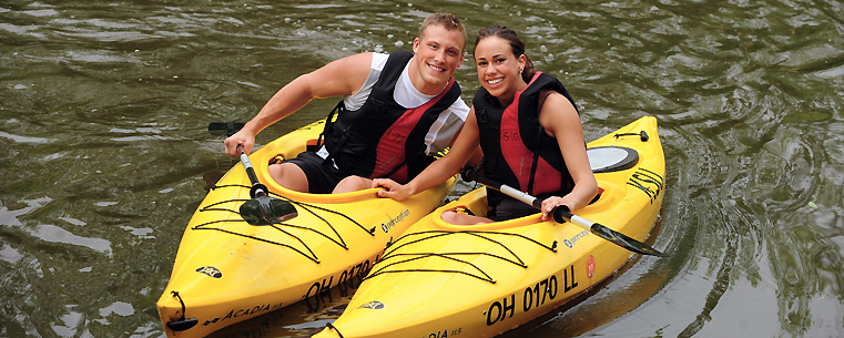 <p><font><font size="2">Kayakers pose for a photo after successfully navigating the Cuyahoga River from Kent to Munroe Falls, Ohio.</font></font></p>